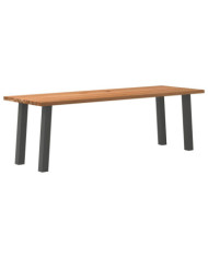 Table à manger marron clair bois de chêne massif rectangulaire | Mobilier & Déco