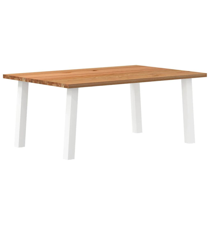 Table à manger marron clair bois de chêne massif rectangulaire | Mobilier & Déco