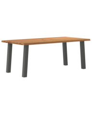 Table à manger bord naturel bois massif chêne rectangulaire | Mobilier & Déco