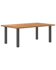 Table à manger marron clair bois de chêne massif rectangulaire | Mobilier & Déco
