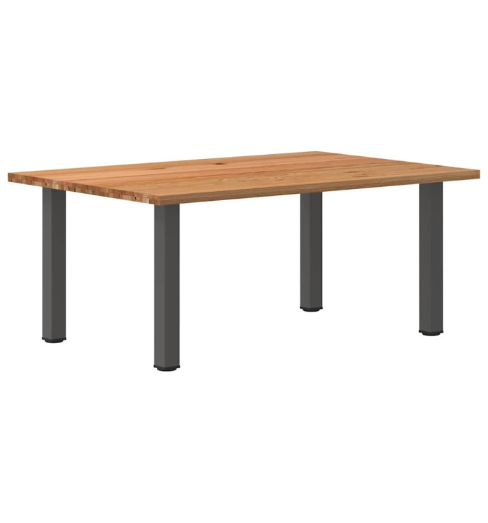 Table à manger marron clair bois de chêne massif rectangulaire | Mobilier & Déco