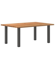 Table à manger marron clair bois de chêne massif rectangulaire | Mobilier & Déco