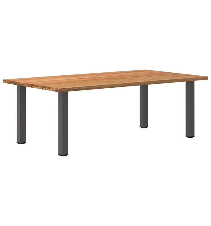 Table à manger marron clair bois de chêne massif rectangulaire | Mobilier & Déco