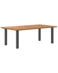Table à manger marron clair bois de chêne massif rectangulaire | Mobilier & Déco