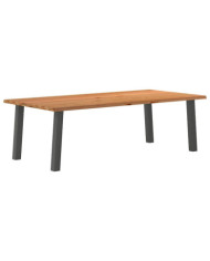 Table à manger marron clair bois de chêne massif rectangulaire | Mobilier & Déco