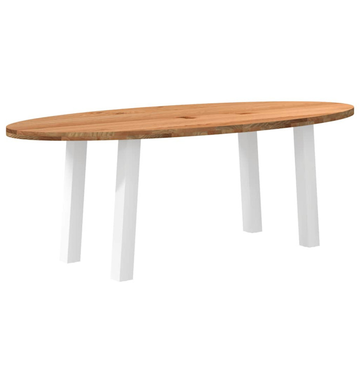 Table à manger 220x100x74 cm bois de chêne massif ovale | Mobilier & Déco