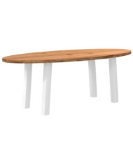 Table à manger 220x100x74 cm bois de chêne massif ovale | Mobilier & Déco