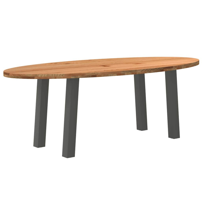 Table à manger 220x100x74 cm bois de chêne massif ovale | Mobilier & Déco