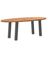 Table à manger 220x100x74 cm bois de chêne massif ovale | Mobilier & Déco