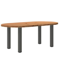 Table à manger marron clair bois de chêne massif ovale | Mobilier & Déco
