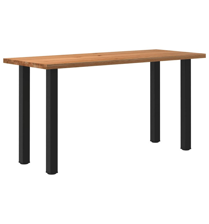 Table de bar rectangulaire en bois massif de chêne marron clair 200 x 80 x 102 cm | Mobilier & Déco