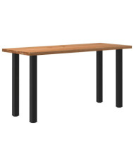 Table de bar rectangulaire en bois massif de chêne marron clair 200 x 80 x 102 cm | Mobilier & Déco