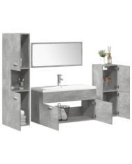 Ensemble de meubles de salle de bain 5 pcs gris béton | Mobilier & Déco