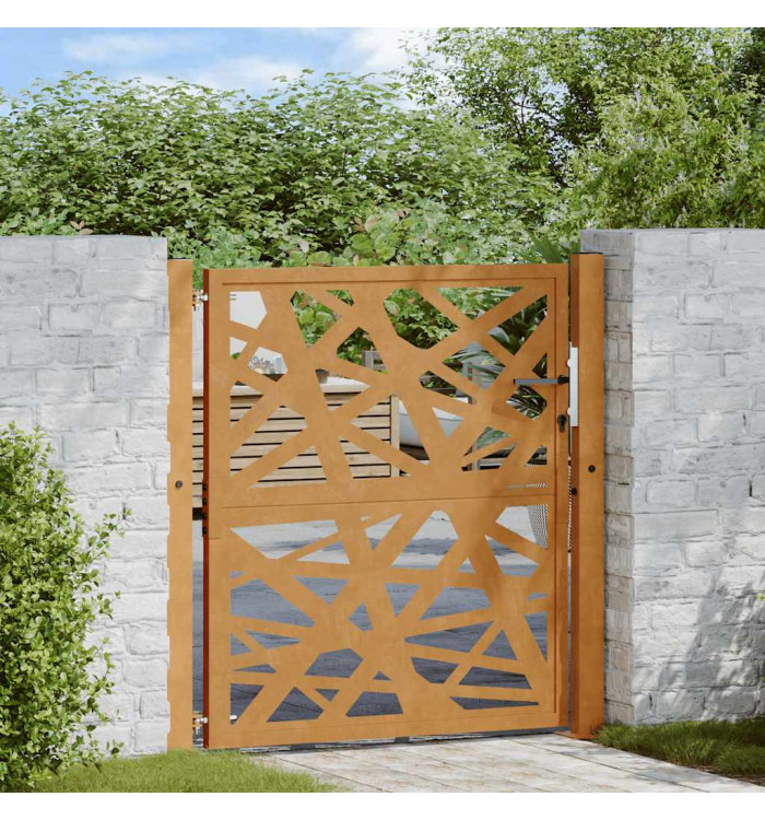 Porte de jardin acier résistant aux intempéries design lumière | Mobilier & Déco