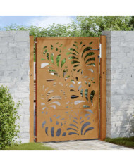 Porte de jardin acier résistant aux intempéries design vagues | Mobilier & Déco