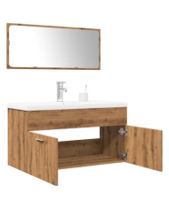 Ensemble de meubles salle de bain 3 pcs bois d'ingénierie | Mobilier & Déco