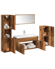Ensemble de meubles salle de bain 5 pcs bois d'ingénierie | Mobilier & Déco