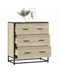 Buffet chêne sonoma 68x35x76 cm bois d'ingénierie et métal | Mobilier & Déco