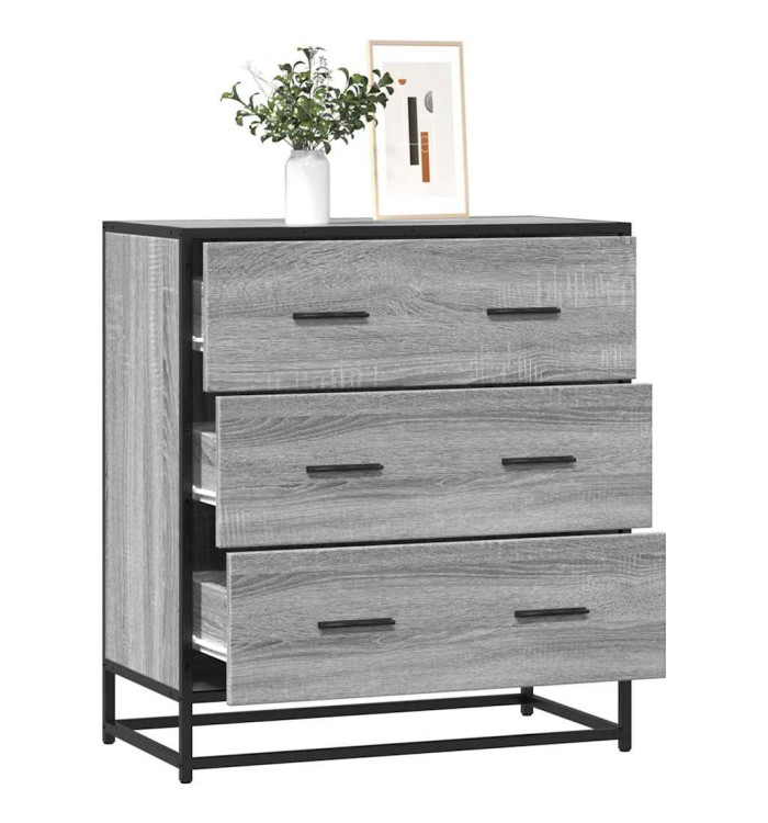 Buffet sonoma gris 68x35x76 cm bois d'ingénierie et métal | Mobilier & Déco
