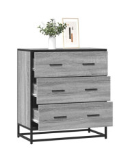 Buffet sonoma gris 68x35x76 cm bois d'ingénierie et métal | Mobilier & Déco
