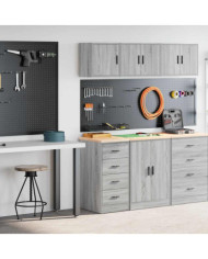 Armoires de garage 2 pcs sonoma gris bois d'ingénierie | Mobilier & Déco