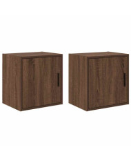 Armoires murales de garage 2 pcs chêne marron bois d'ingénierie | Mobilier & Déco