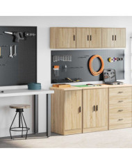 Armoires de garage 2 pcs chêne sonoma bois d'ingénierie | Mobilier & Déco