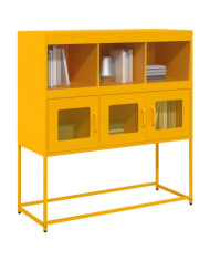 Buffet jaune moutarde 100,5x39x107 cm acier laminé à froid | Mobilier & Déco