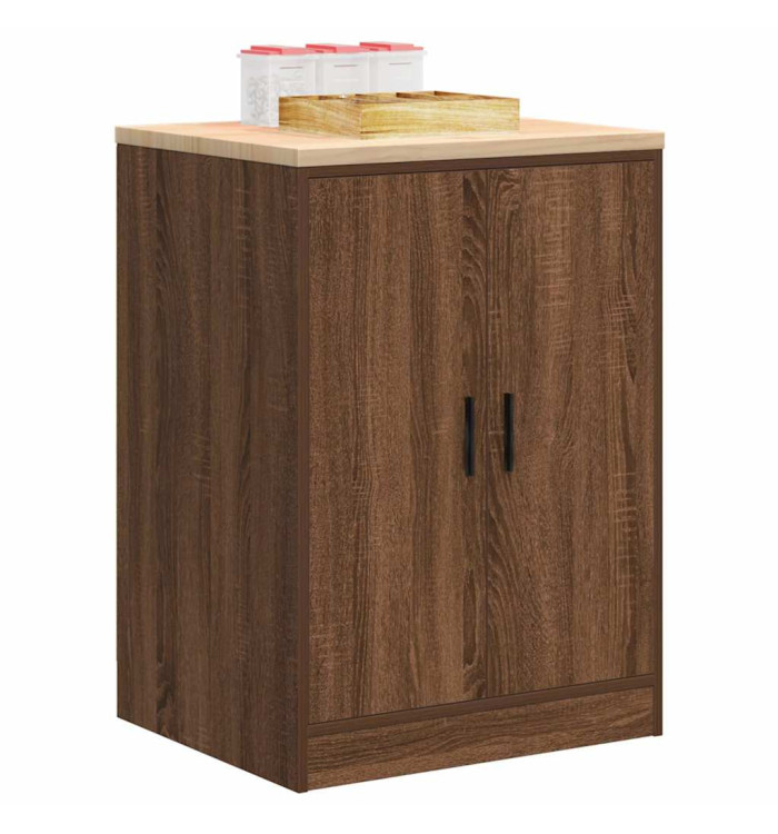 Armoire de rangement de garage chêne marron 60x51x85cm bois pin | Mobilier & Déco