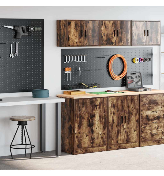 Armoires de garage 2 pcs chêne fumé bois d'ingénierie | Mobilier & Déco