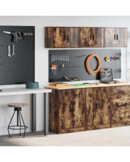Armoires de garage 2 pcs chêne fumé bois d'ingénierie | Mobilier & Déco