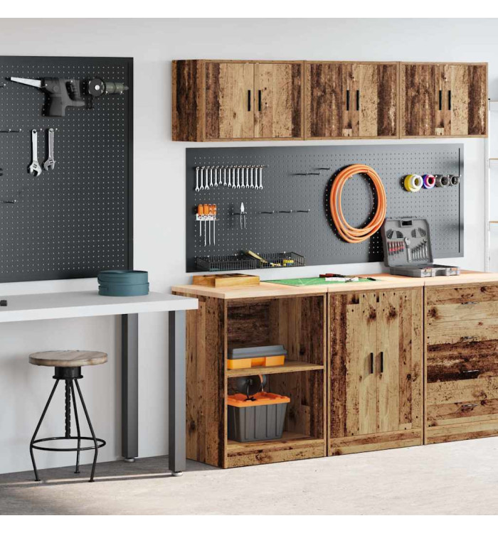 Armoires de garage 2 pcs vieux bois bois d'ingénierie | Mobilier & Déco