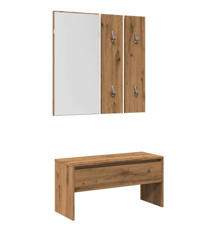 Ensemble de meubles de couloir chêne artisanal bois ingénierie | Mobilier & Déco