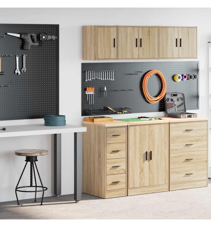Armoires de garage 2 pcs chêne sonoma bois d'ingénierie | Mobilier & Déco