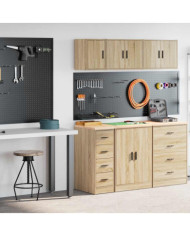 Armoires de garage 2 pcs chêne sonoma bois d'ingénierie | Mobilier & Déco