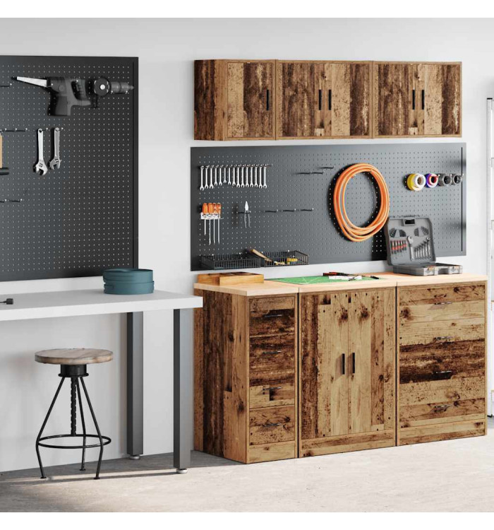 Armoires de garage 2 pcs vieux bois bois d'ingénierie | Mobilier & Déco