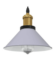Lampe suspendue réglable hauteur E27 gris brillant Ø 22cm métal | Mobilier & Déco