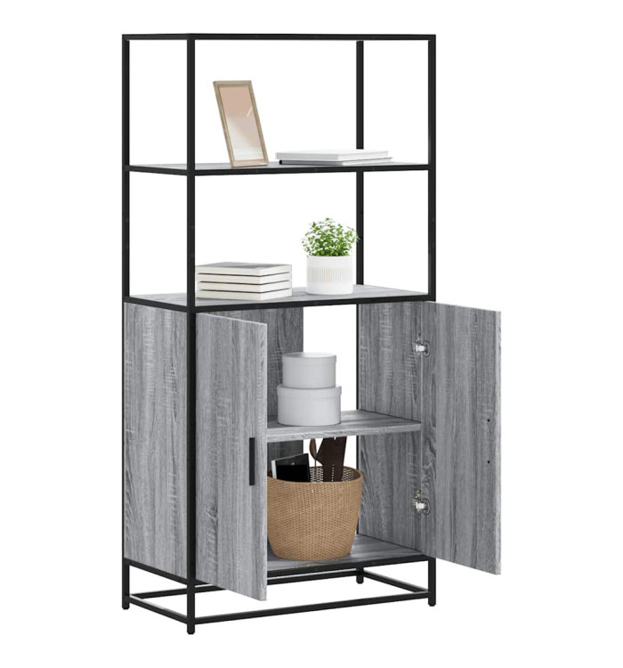 Buffet haut sonoma gris 68x35x139 cm bois d'ingénierie et métal | Mobilier & Déco