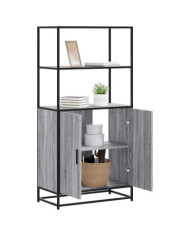 Buffet haut sonoma gris 68x35x139 cm bois d'ingénierie et métal | Mobilier & Déco