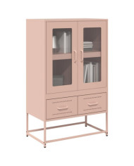 Buffet haut rose 68x39x111,5 cm acier | Mobilier & Déco