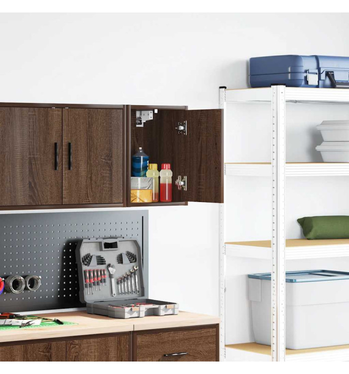 Armoires murales de garage chêne marron bois d'ingénierie | Mobilier & Déco