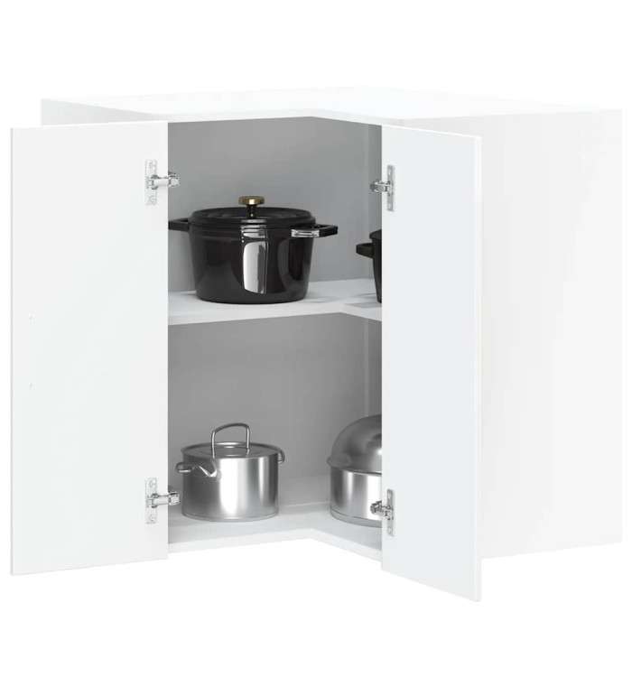 Armoire murale d'angle de cuisine Lucca blanc brillant | Mobilier & Déco