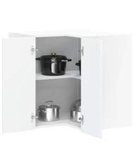 Armoire murale d'angle de cuisine Lucca blanc brillant | Mobilier & Déco