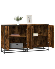 Buffet chêne fumé 134x35x76 cm bois d'ingénierie | Mobilier & Déco