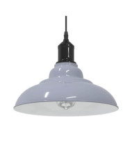 Lampe suspendue réglable hauteur E27 gris brillant Ø 31cm métal | Mobilier & Déco