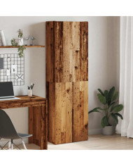 Buffet haut vieux bois 60x32x190 cm bois d'ingénierie | Mobilier & Déco