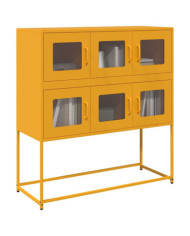 Buffet jaune moutarde 100,5x39x107 cm acier laminé à froid | Mobilier & Déco