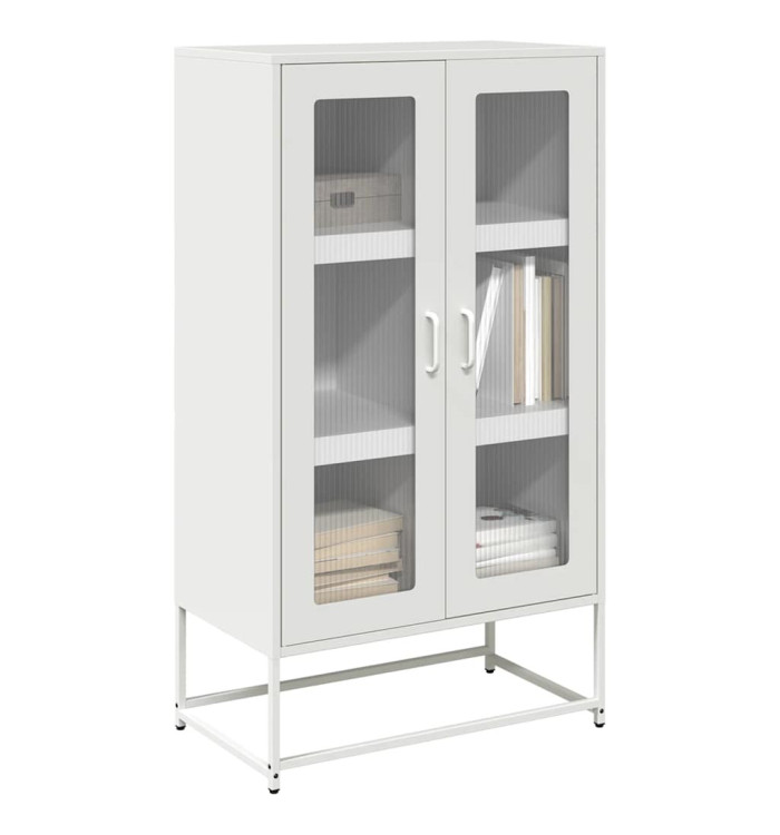 Buffet haut blanc 68x39x123 cm acier | Mobilier & Déco