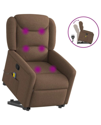 Fauteuil de massage inclinable Marron Tissu | Mobilier & Déco