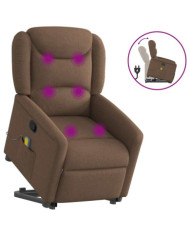 Fauteuil de massage inclinable Marron Tissu | Mobilier & Déco